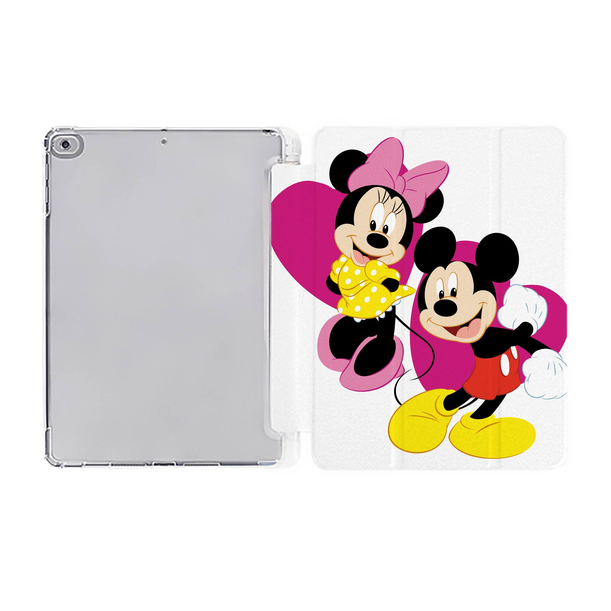 （画像用） ミッキーマウス Mickey Mouse IPad ケース ペン収納付き 三つ折りスタンド PUレザー×シリコン 対応機種9.5/10.5/10.9インチ